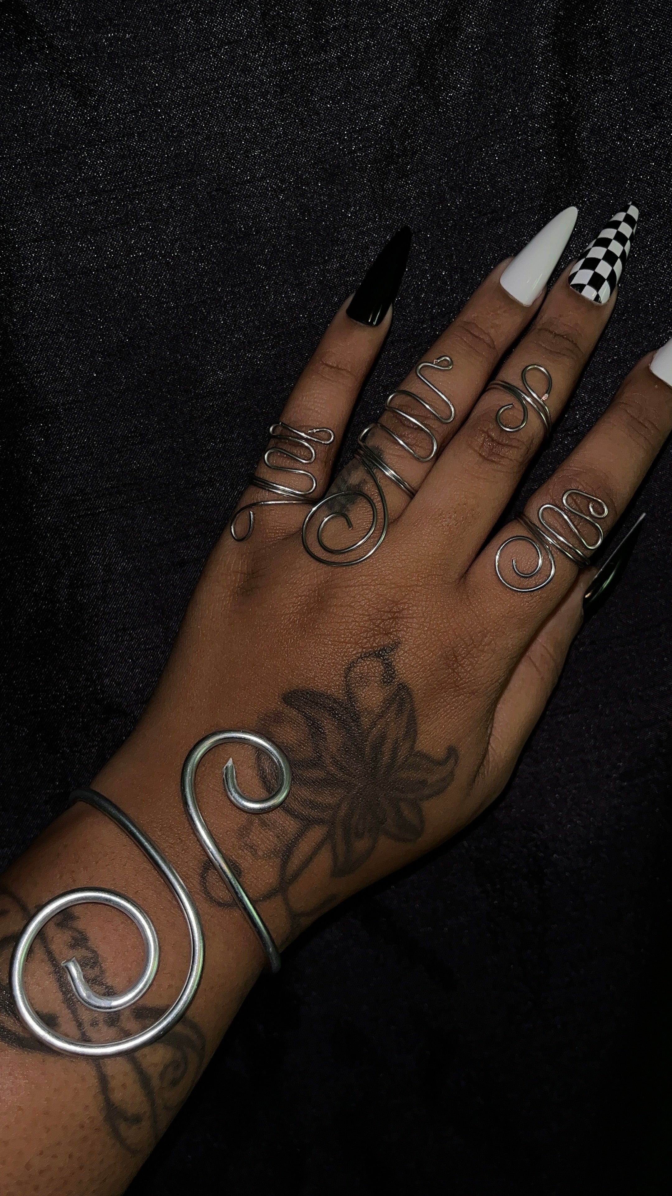 5 piece silver set