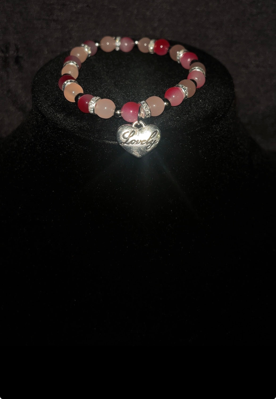 Pink love charm bracelet