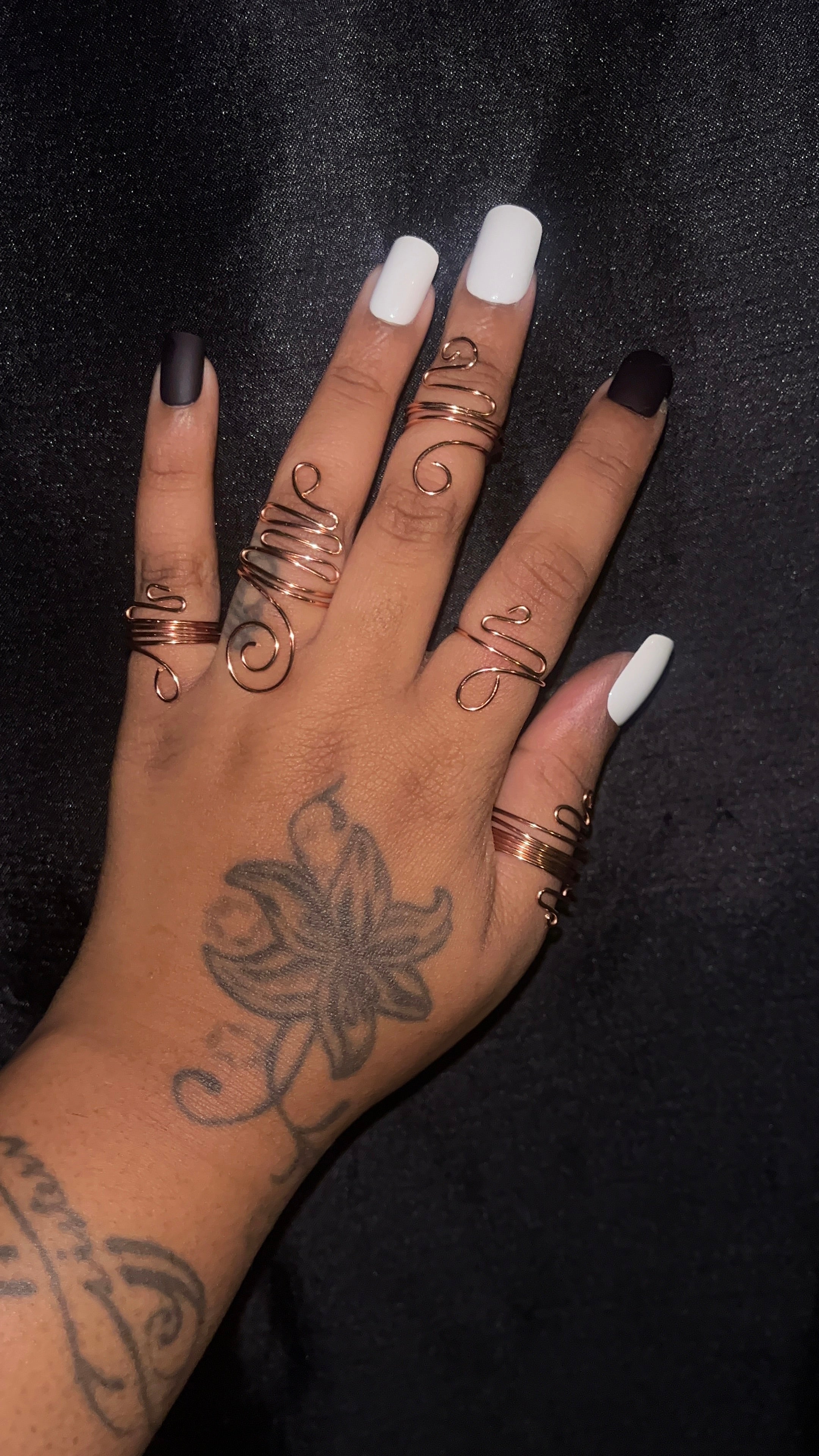 5 piece copper ring set