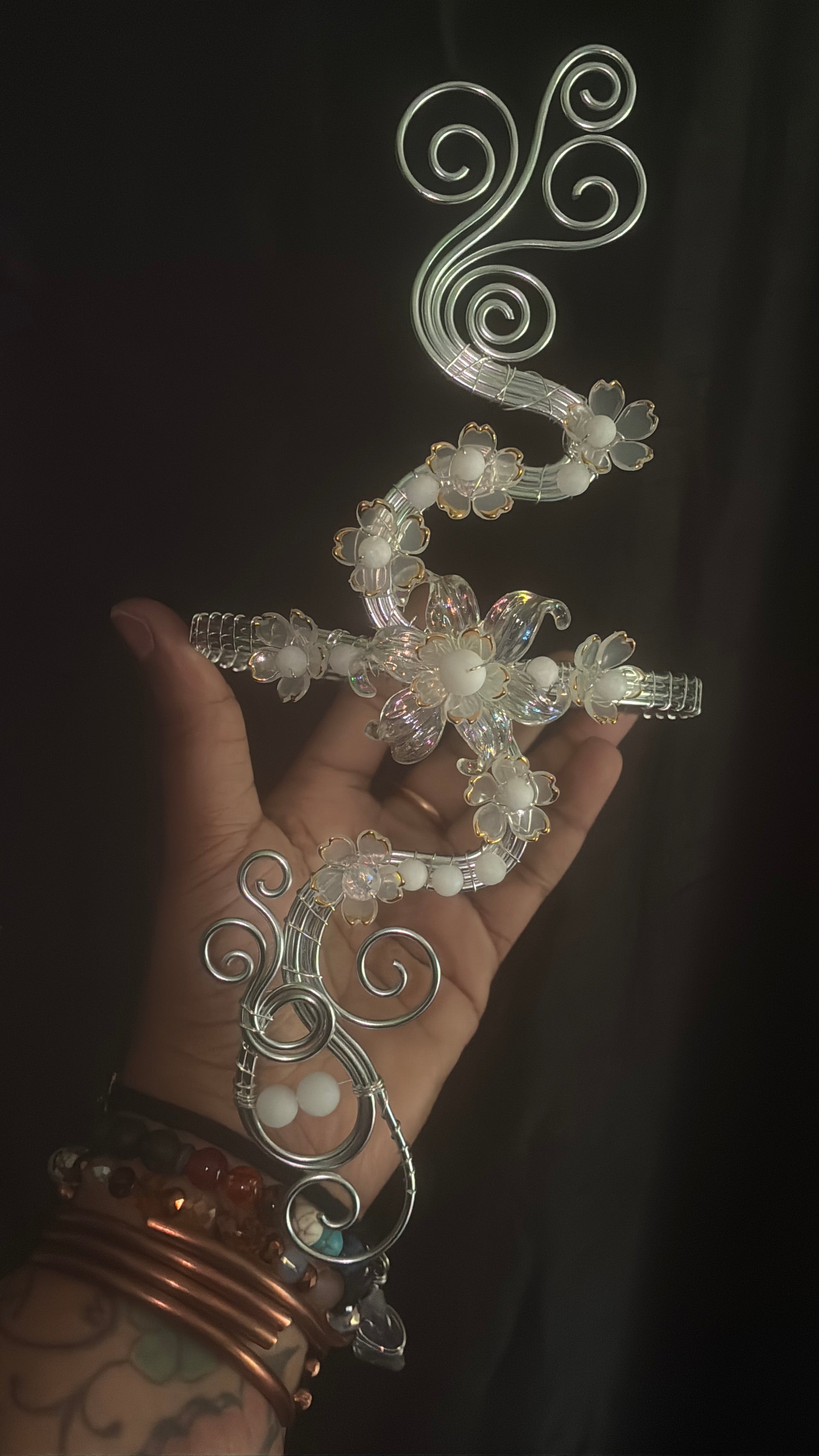 Silver snow arm cuff