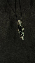 Silver wrapped crystal pendants