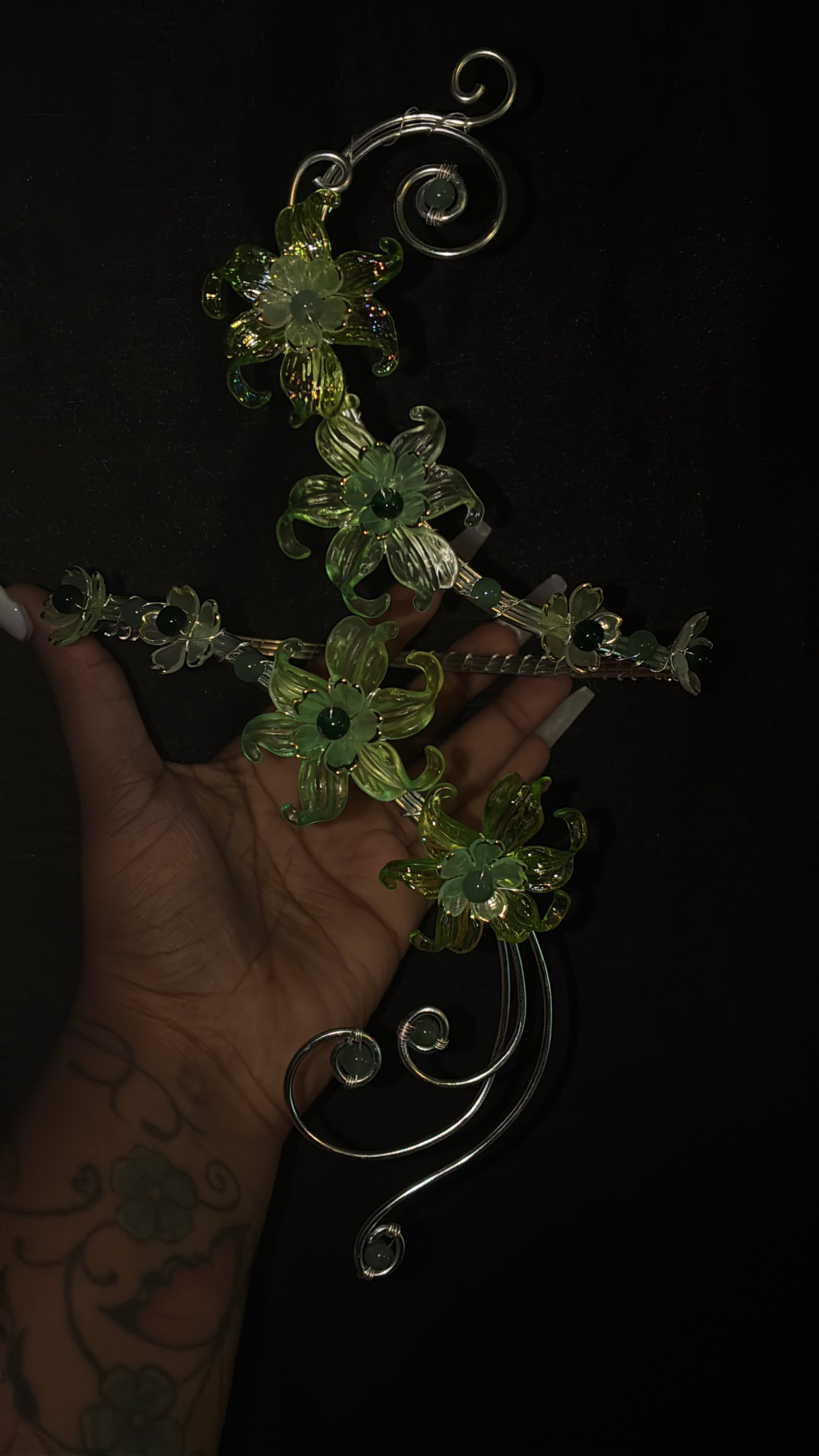 Jade green arm cuff