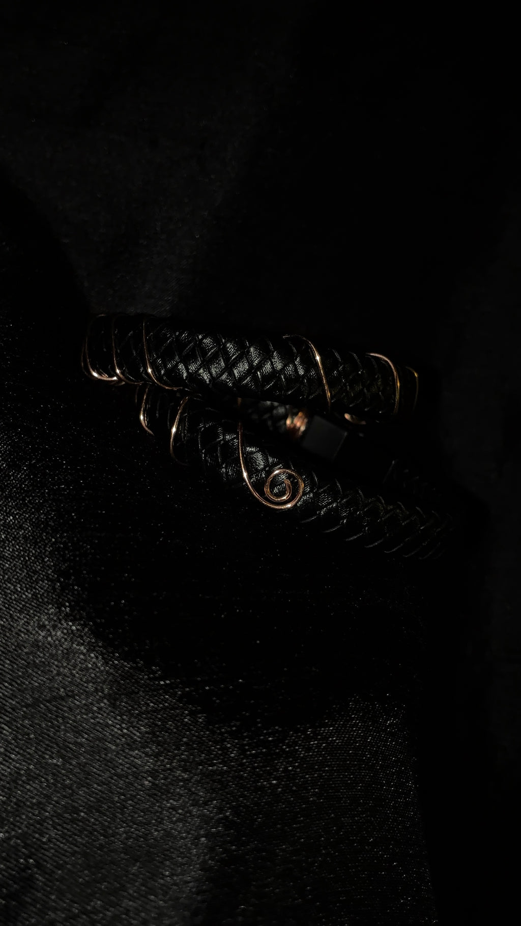 Black cord copper bracelet