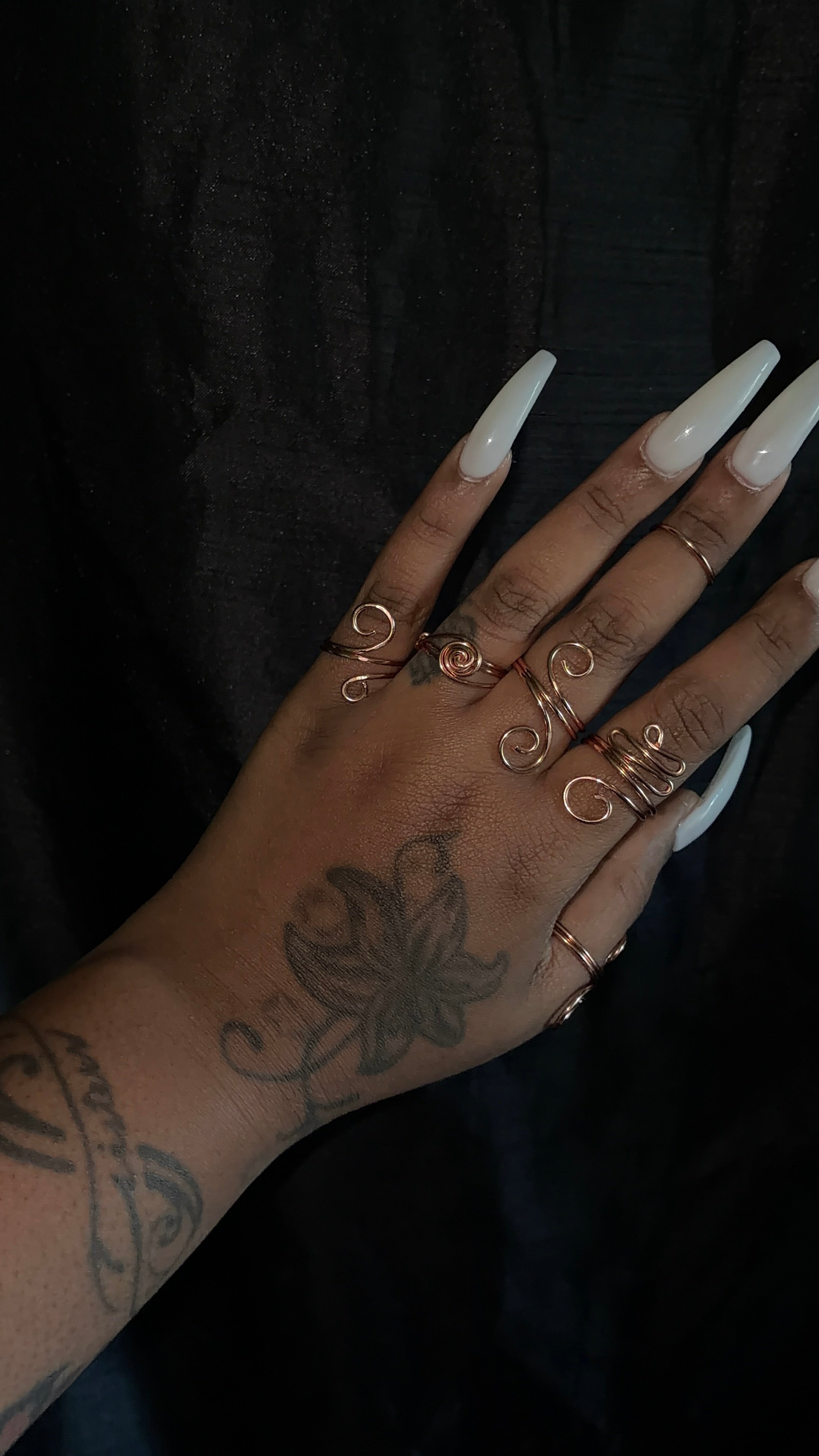 6 piece copper ring stack