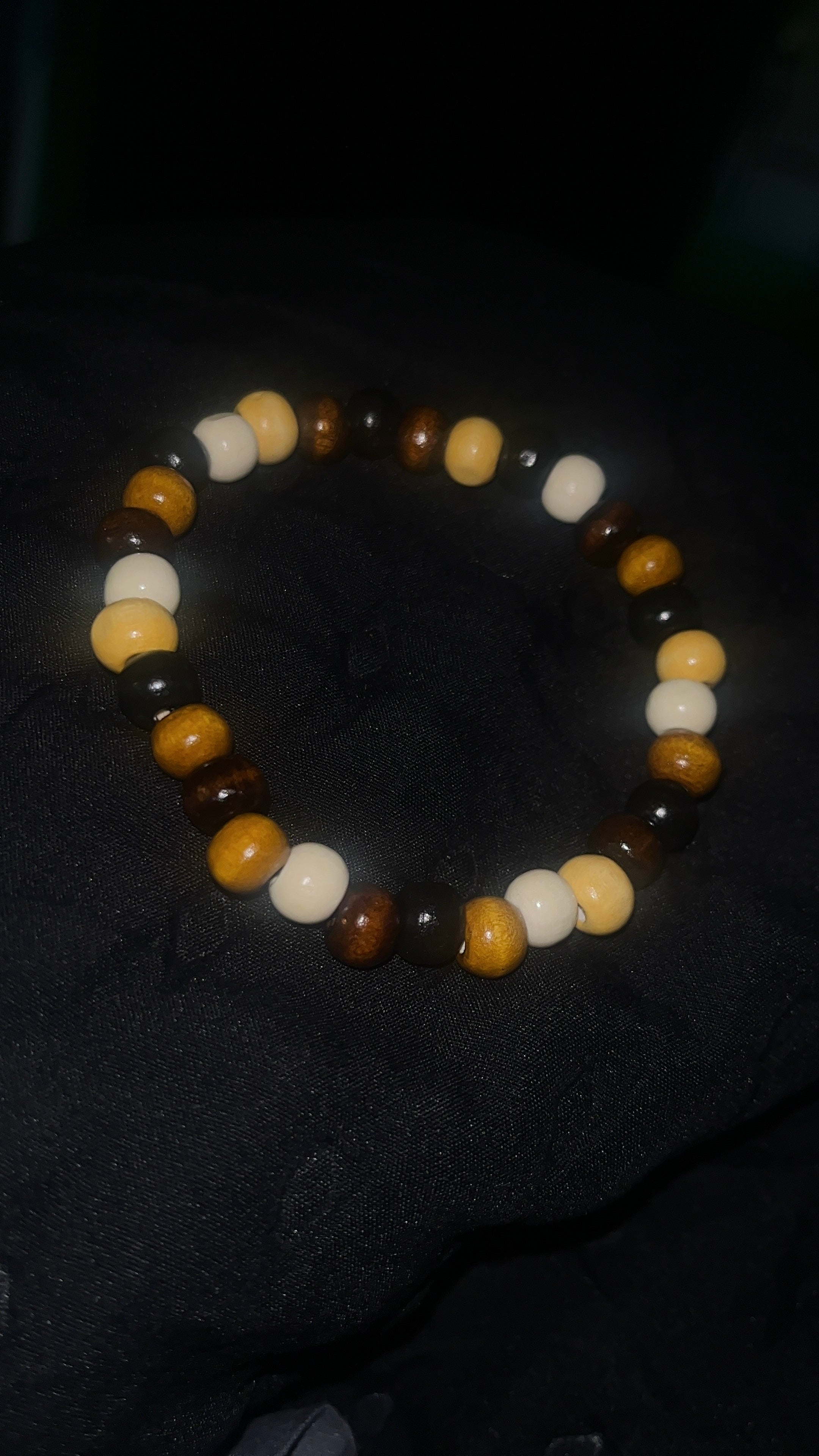 Wooden bead anklet