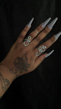 3 piece silver ring set