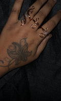 Rose quartz ring set