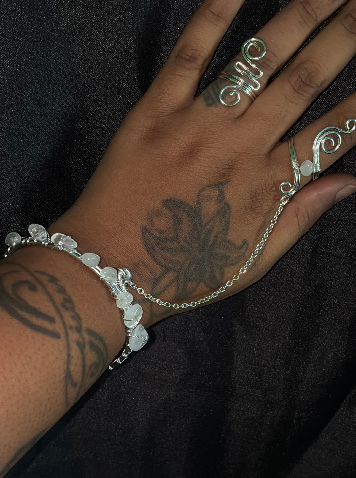 2 piece silver ring cuff
