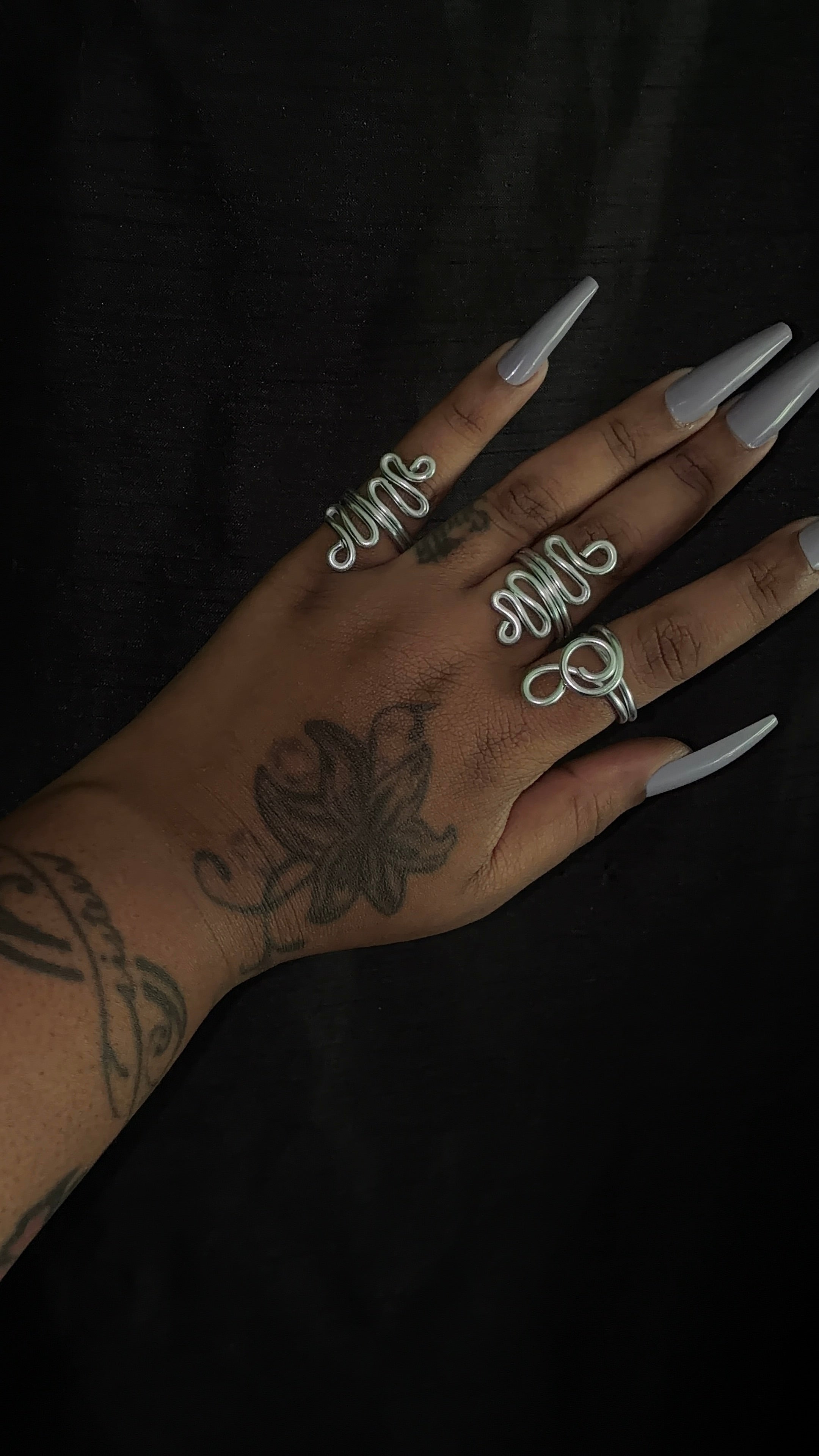 3 piece sliver ring set