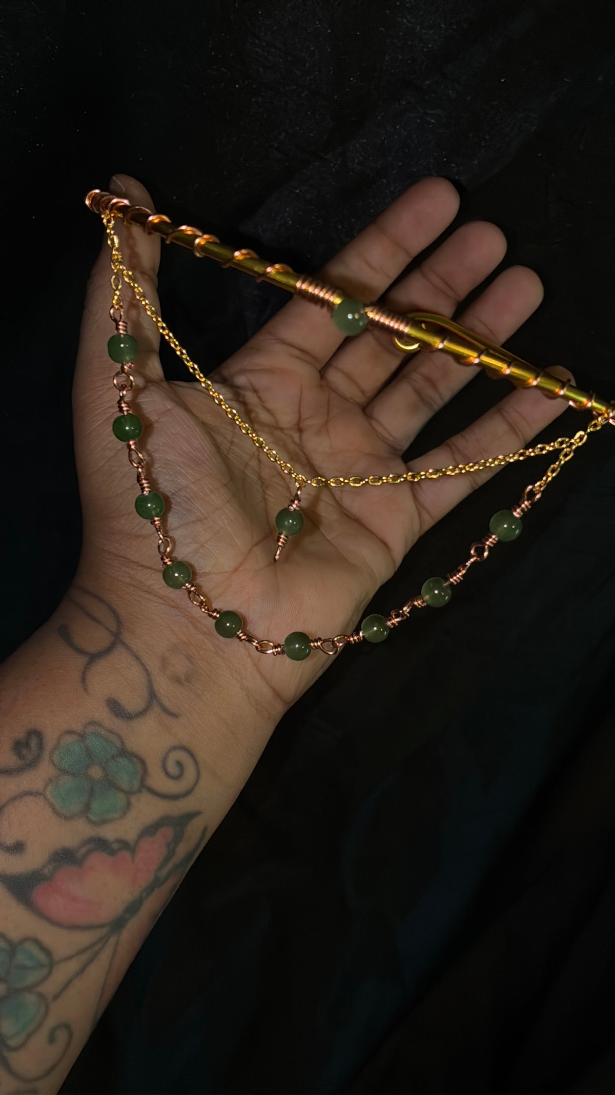 Jade green neck cuff