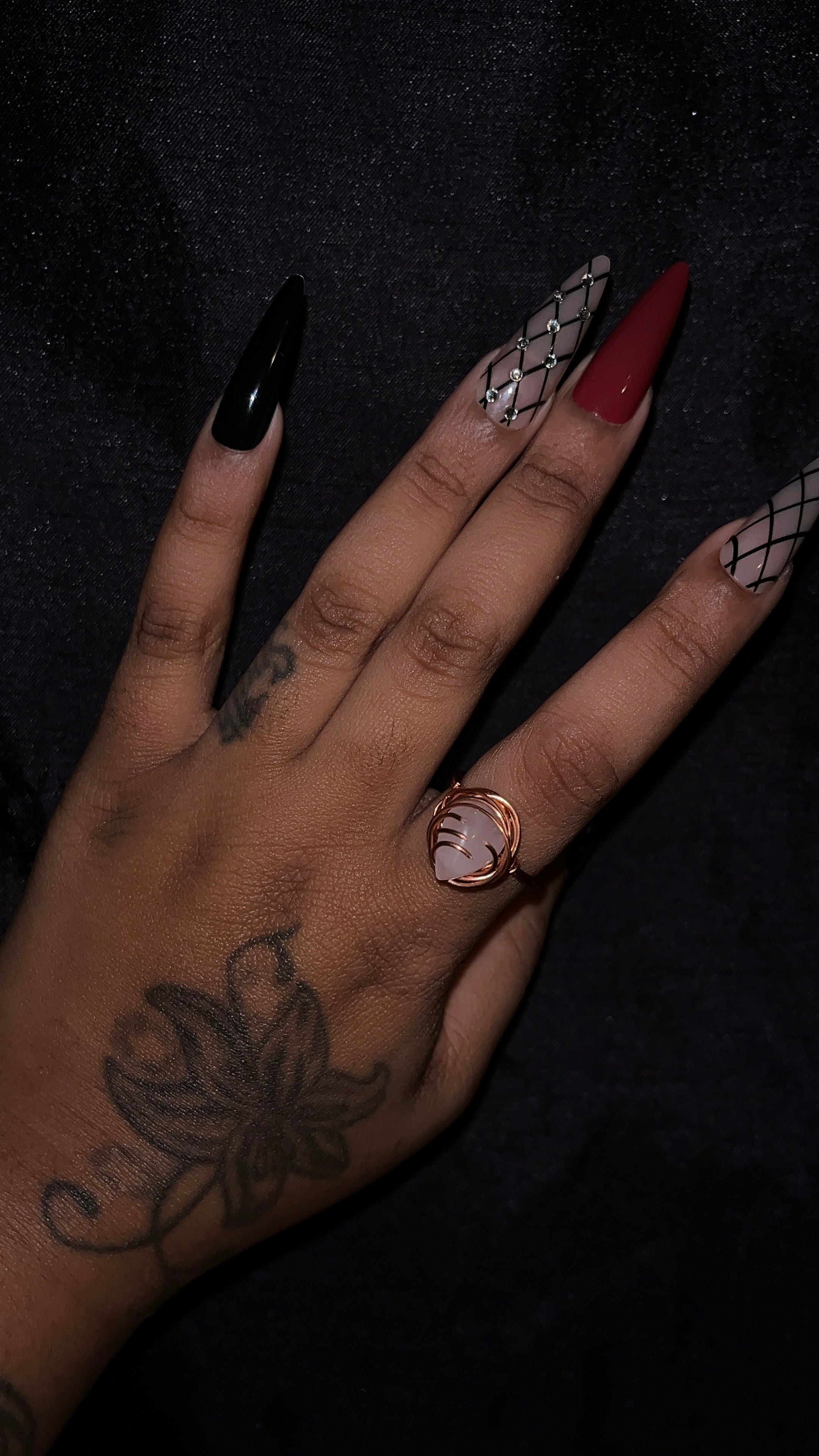 Rose Quartz Copper Ring