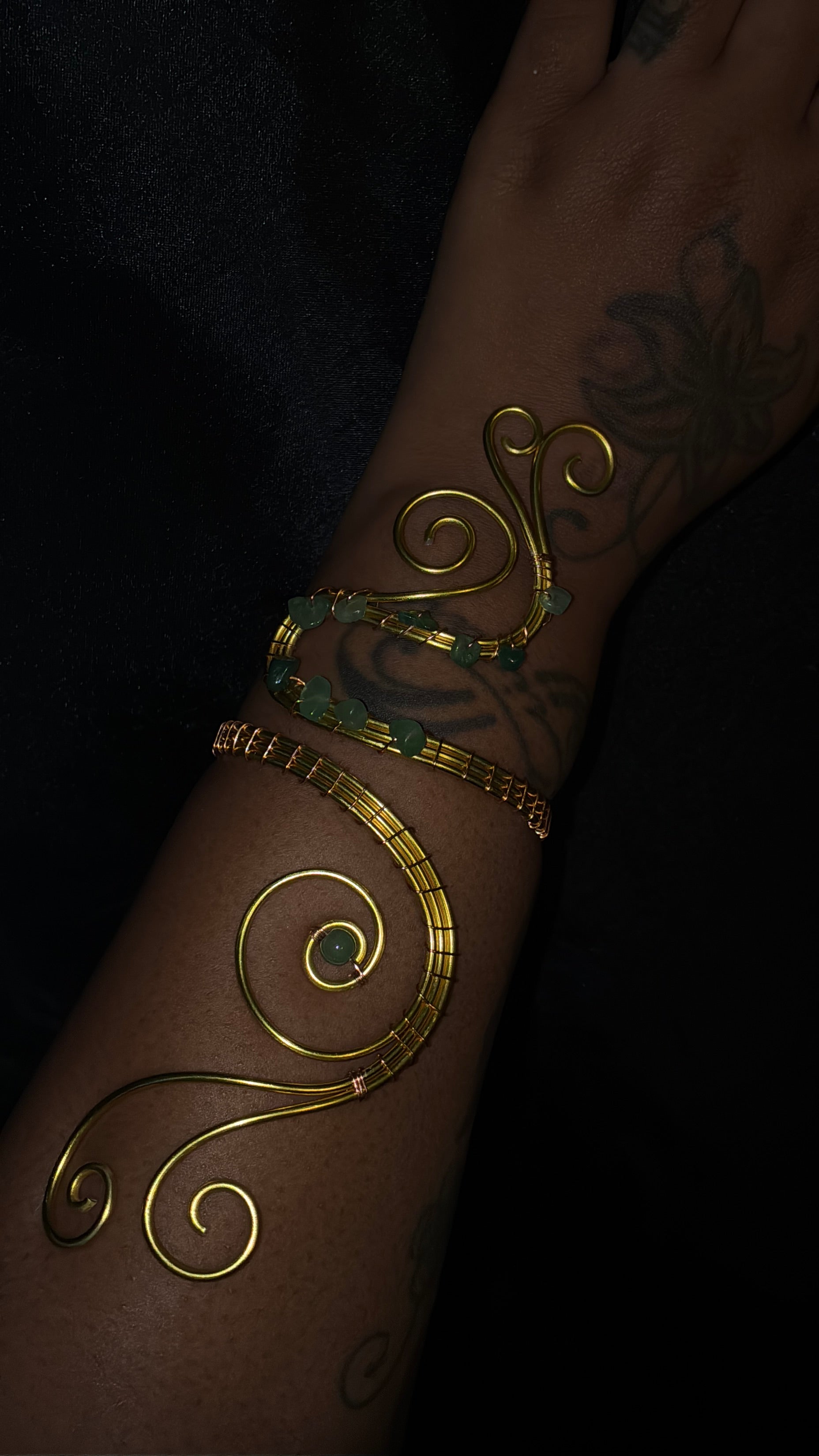 Green Aventurine wrist cuff