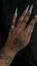 2 piece silver ring set
