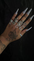 6 piece silver ring stack