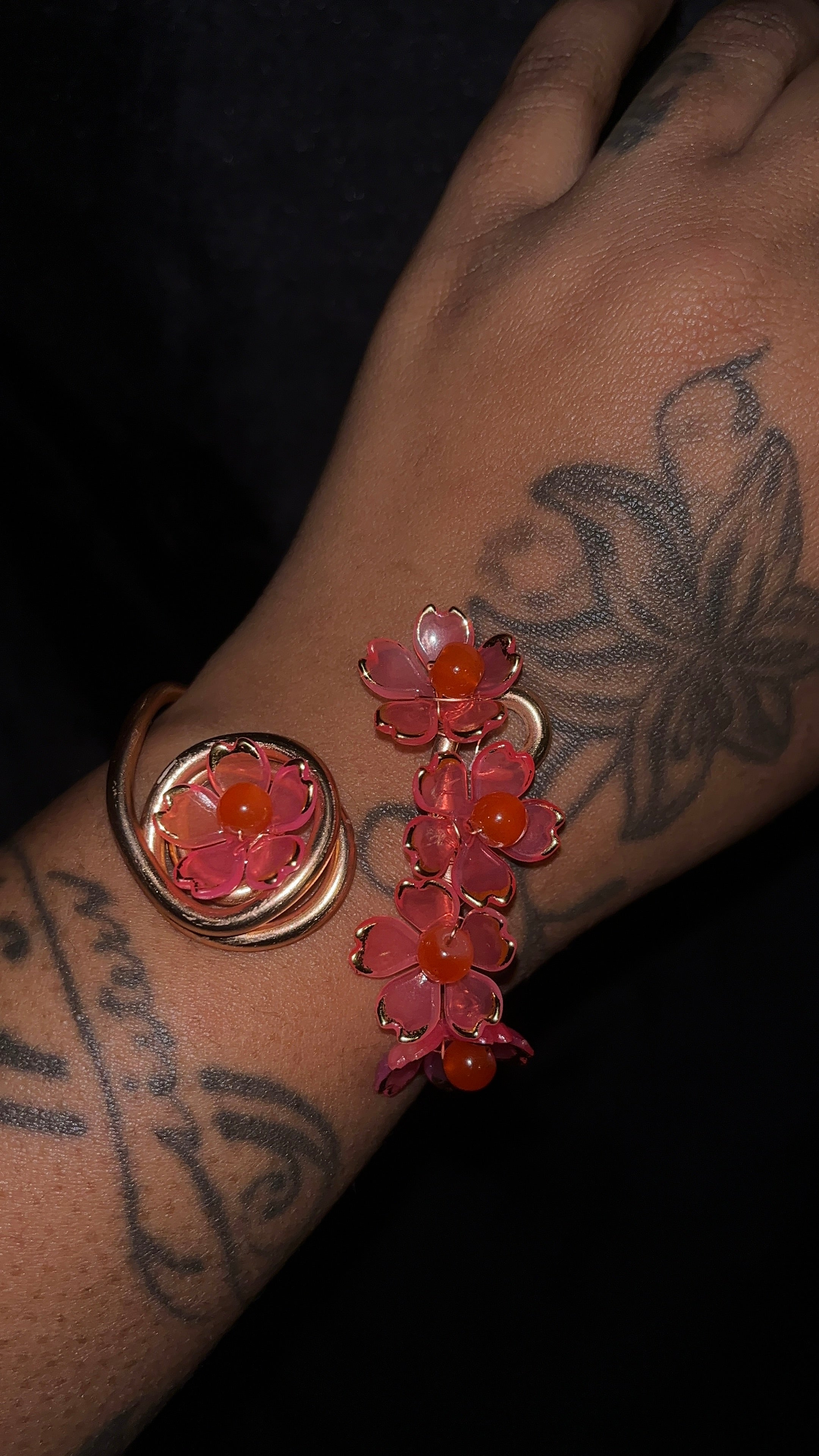Red flame wrist cuff