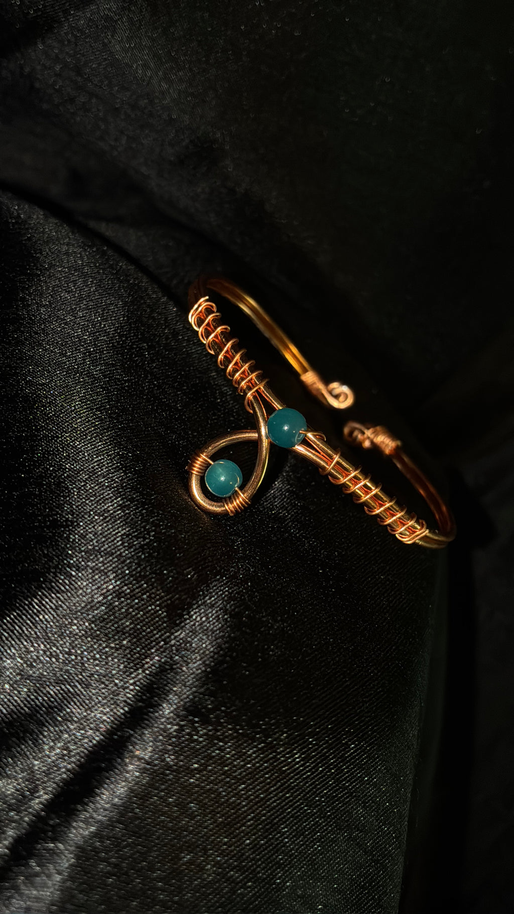 Teal goddess bracelet cuff
