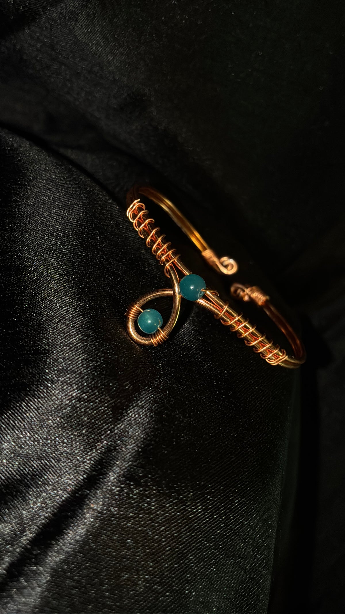 Teal goddess bracelet cuff