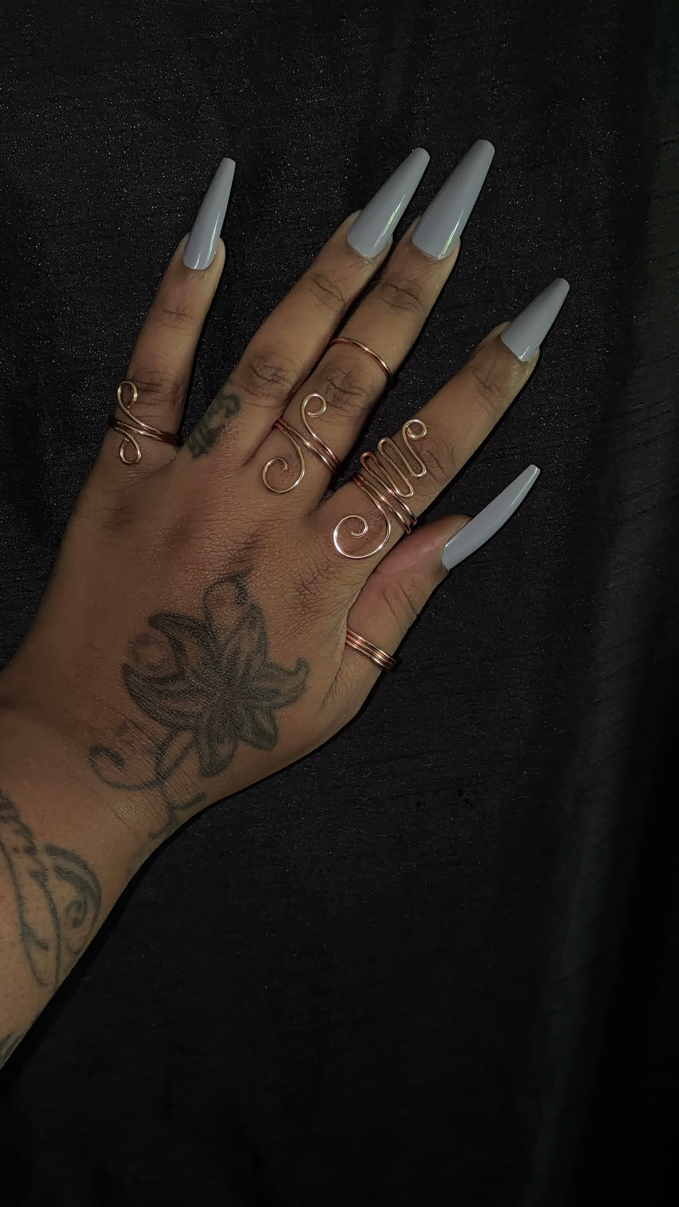 5 piece copper ring set