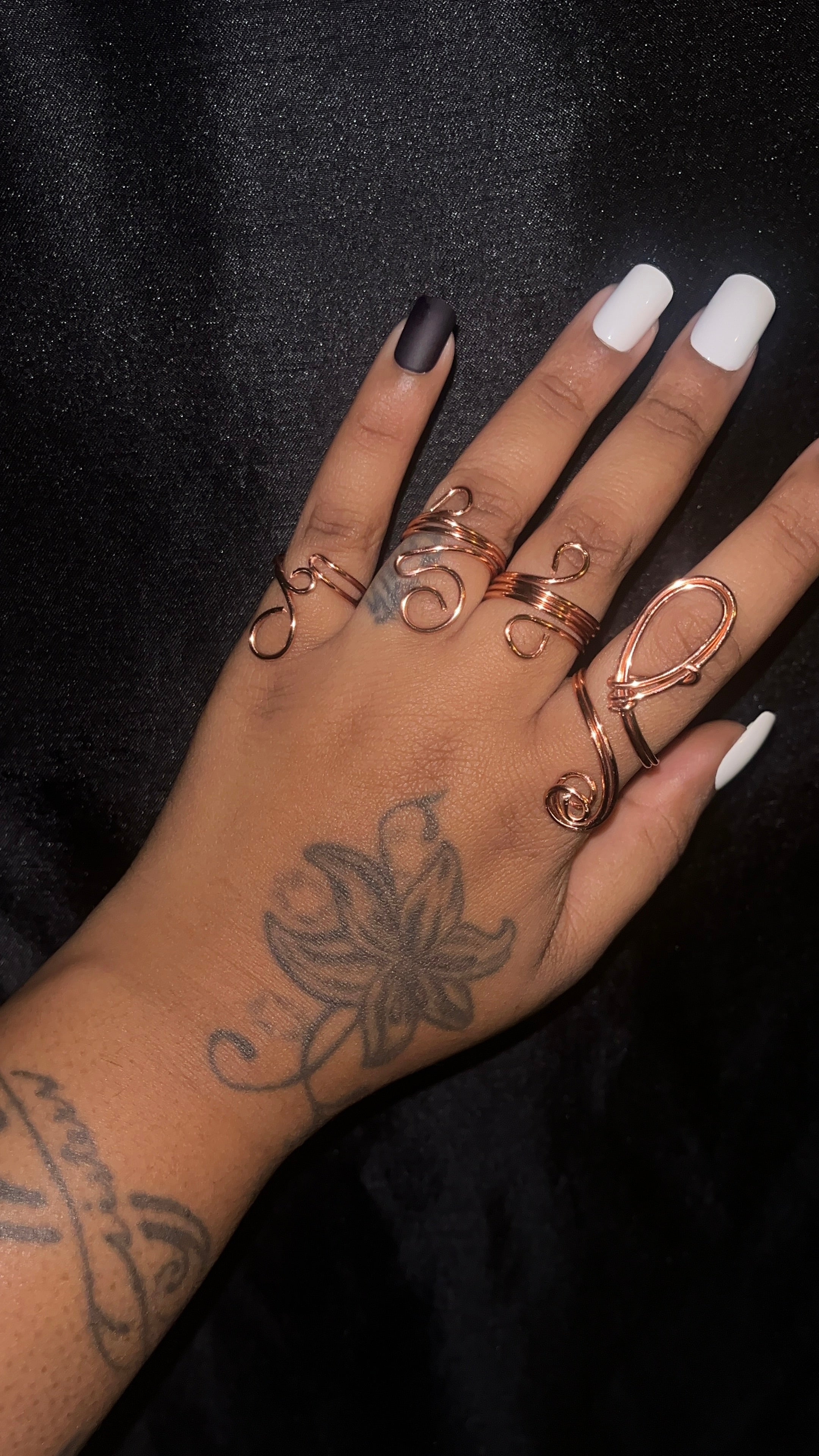 4 piece copper ring set