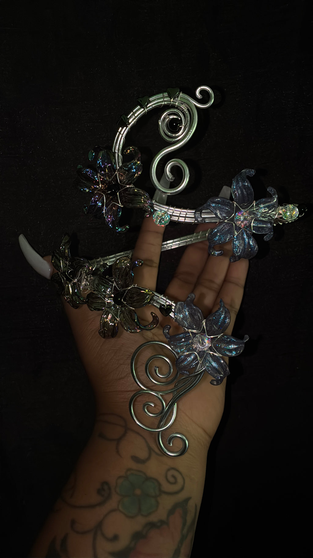 Black crystal arm cuff
