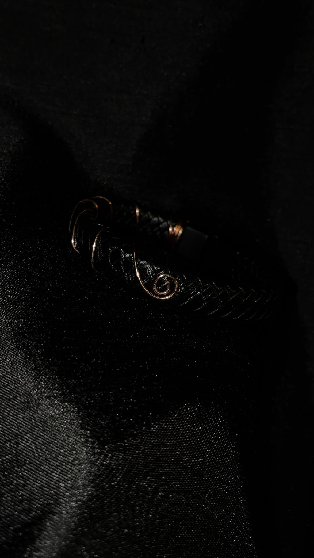 Black cord copper bracelet