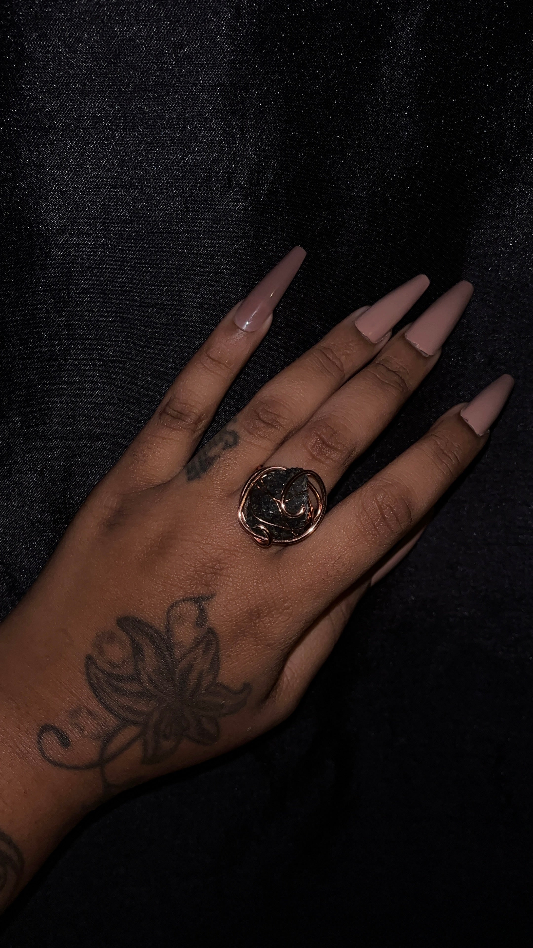 black Tourmaline Chunky Ring