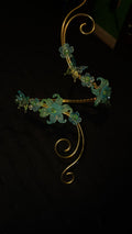 Teal butterfly garden arm cuff