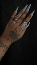 2 piece silver ring set