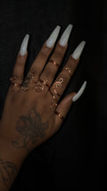 7 piece copper ring stack