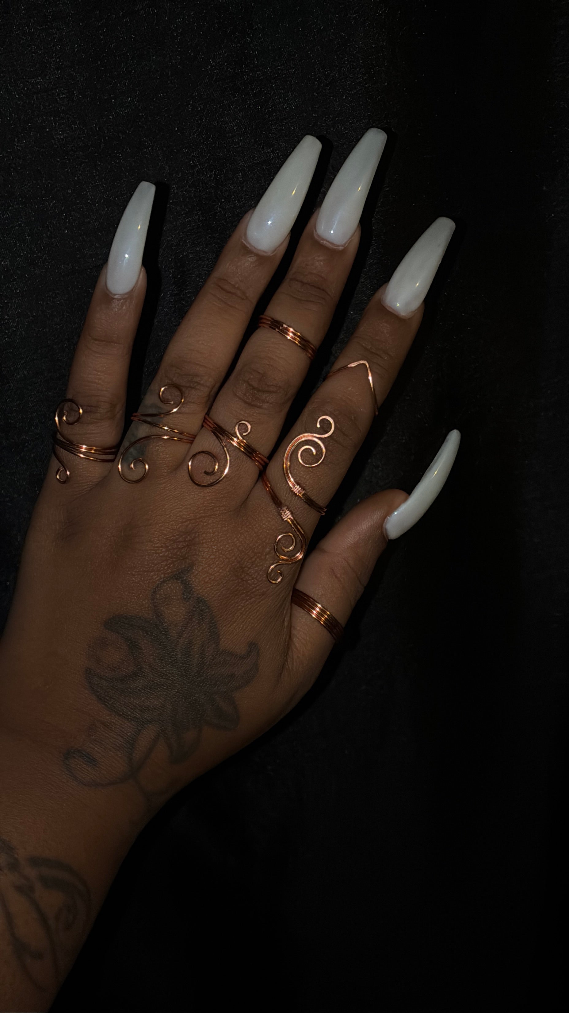 7 piece copper ring stack