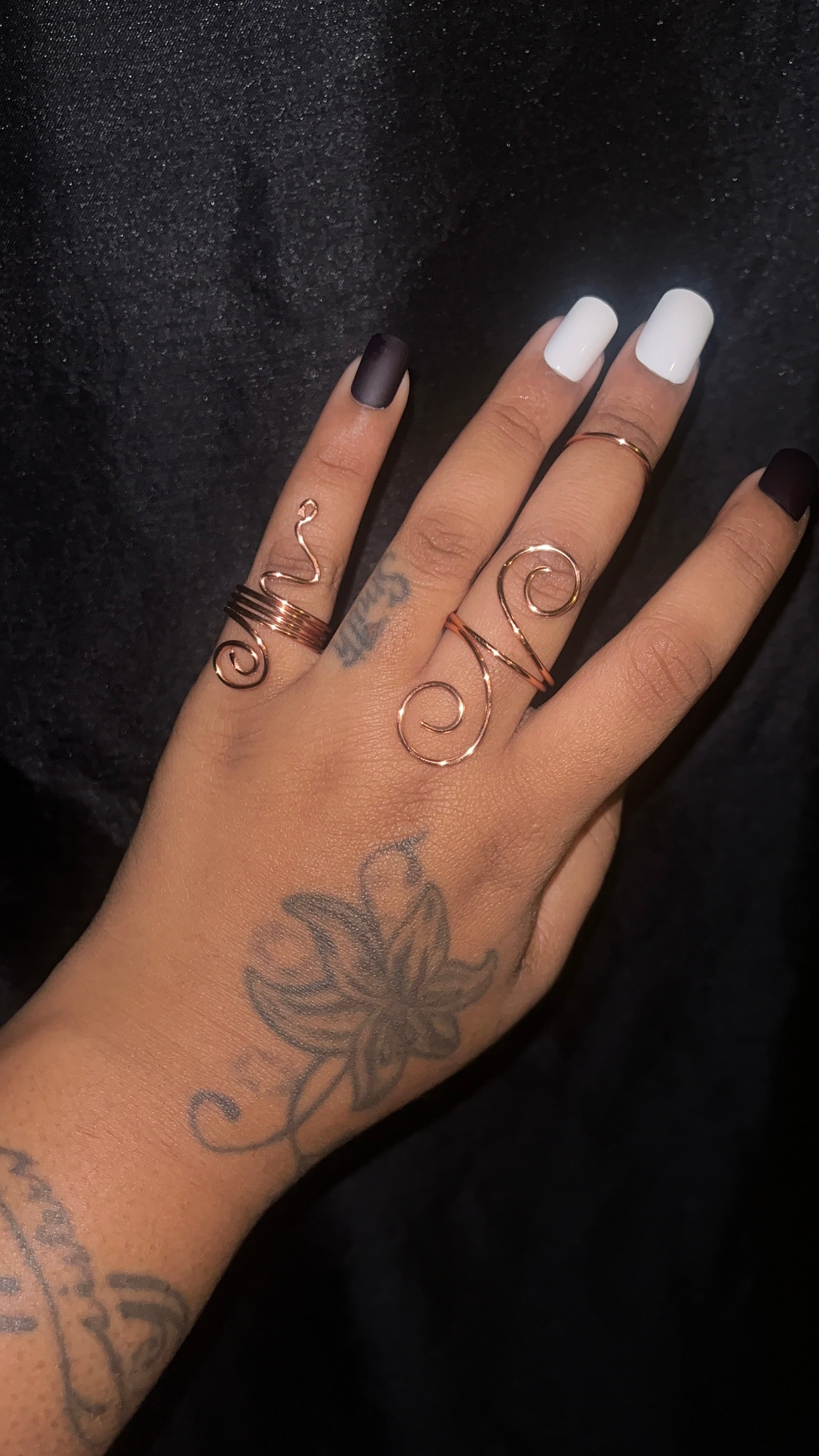 2 piece spiral copper rings
