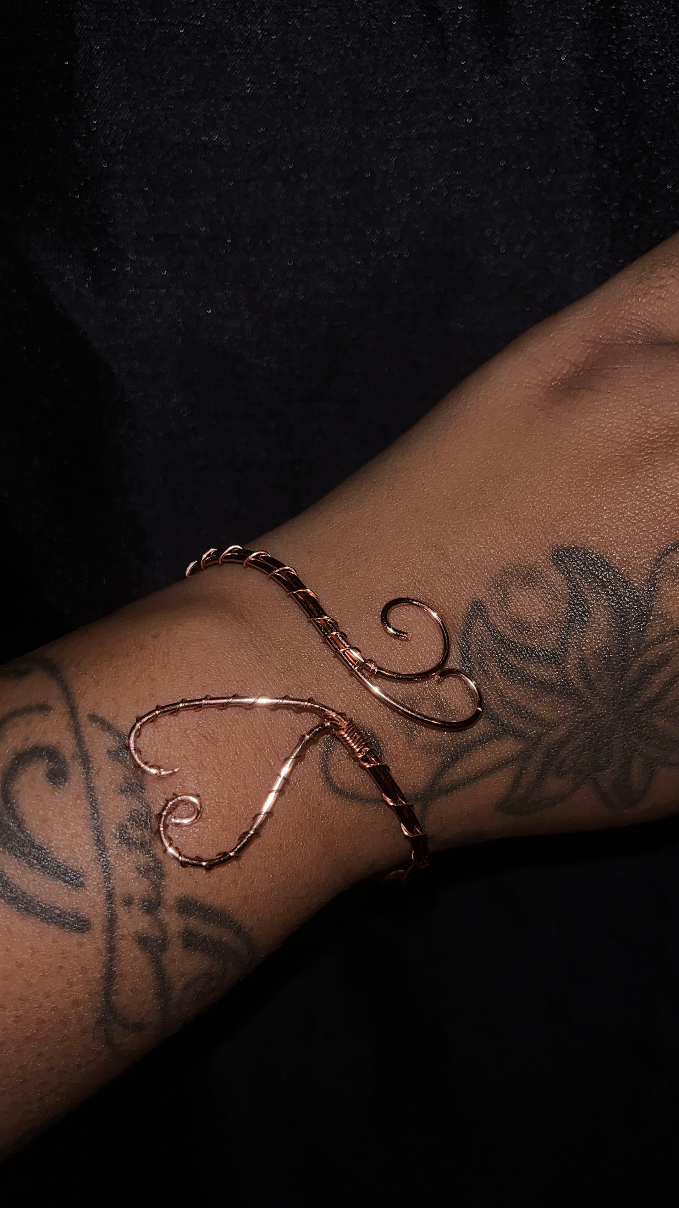 Copper heart bracelet