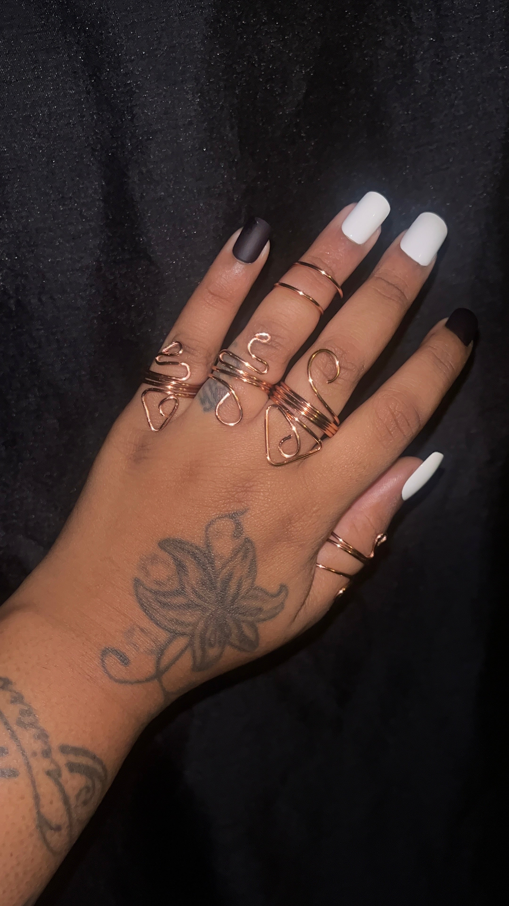 5 piece copper stack rings