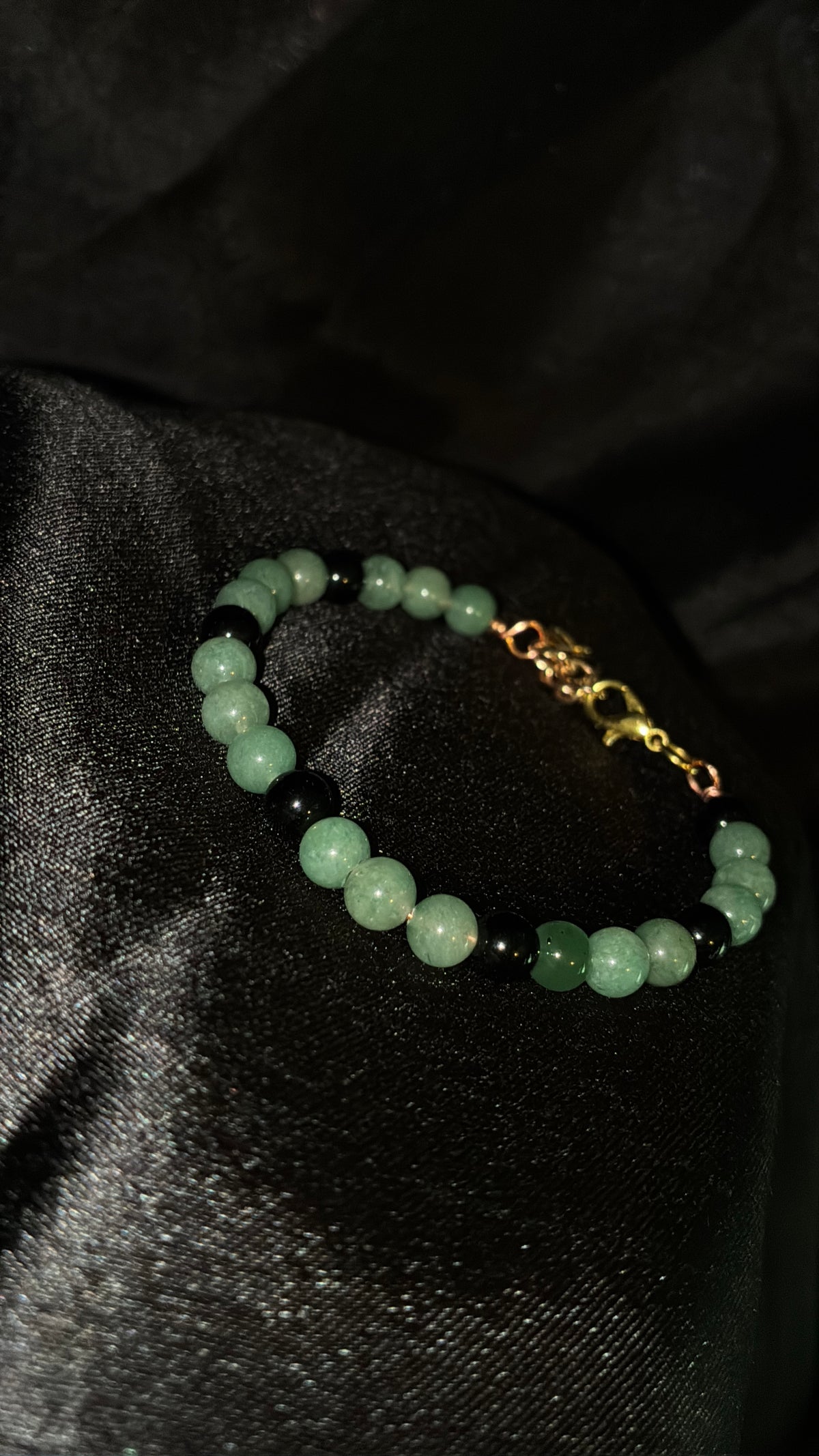 green and black agate bracelet