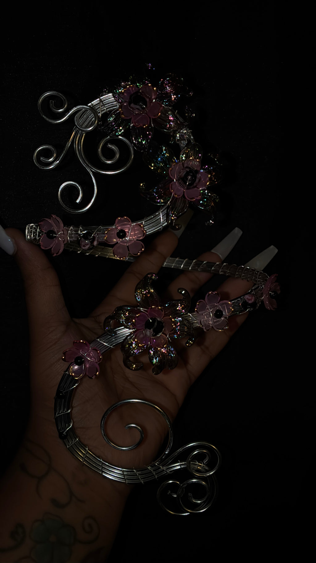 Pink in the dark arm cuff