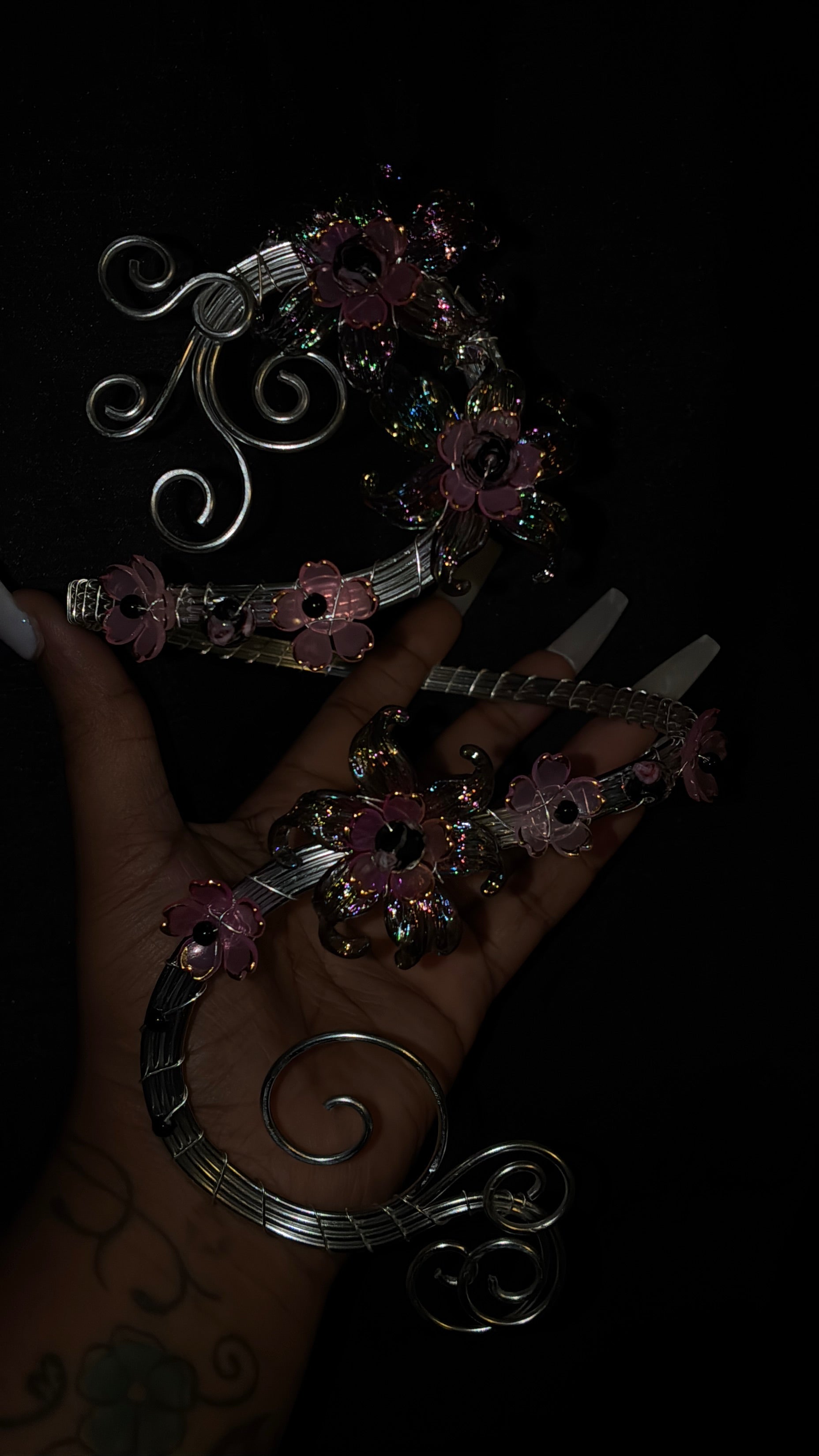 Pink in the dark arm cuff