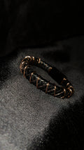 Mens Black Cord Copper Bracelet (2)