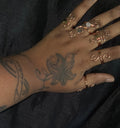 5 piece clear quartz ring set