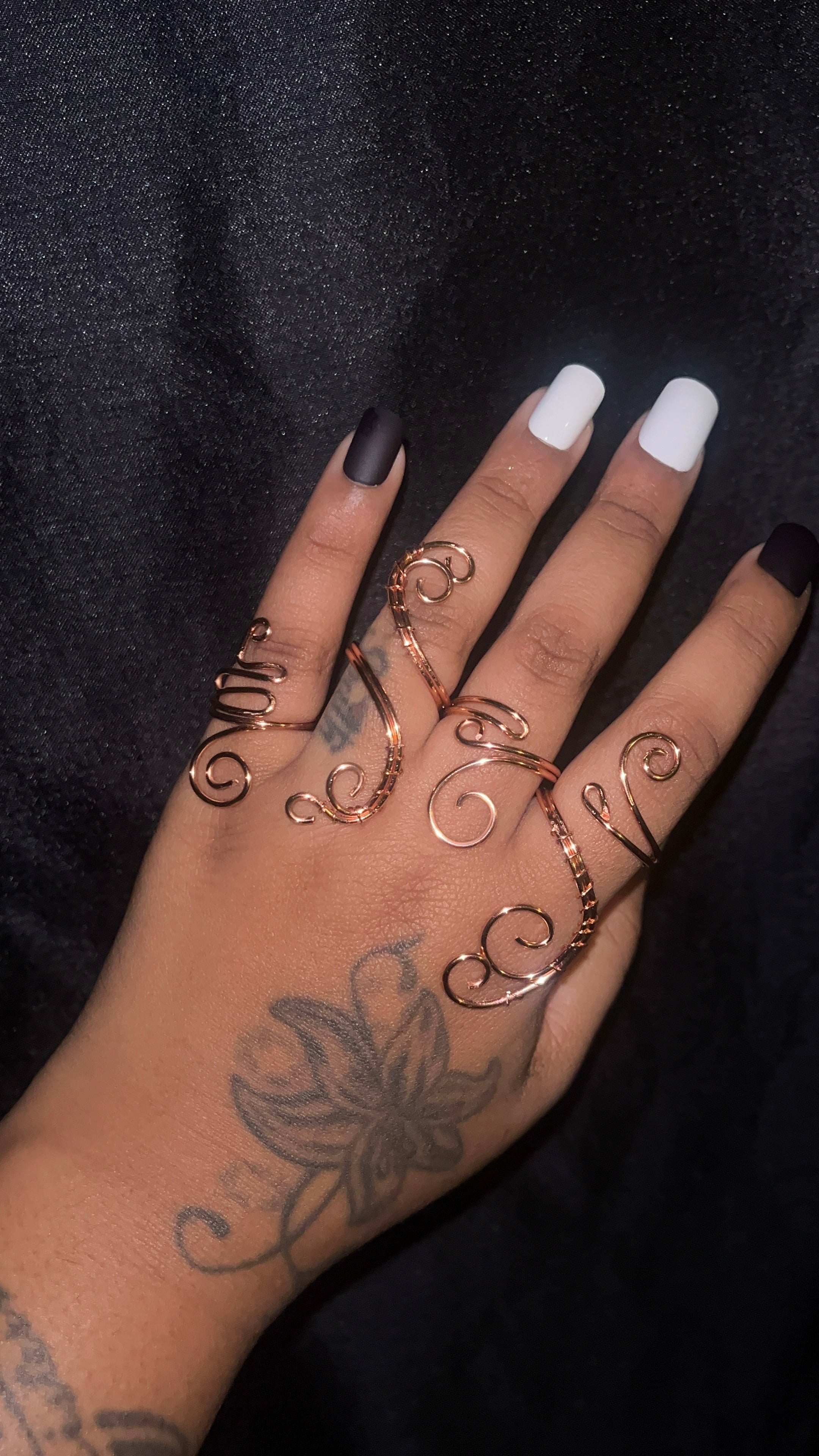 4 piece copper ring set