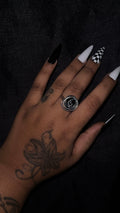 Black onyx in silver