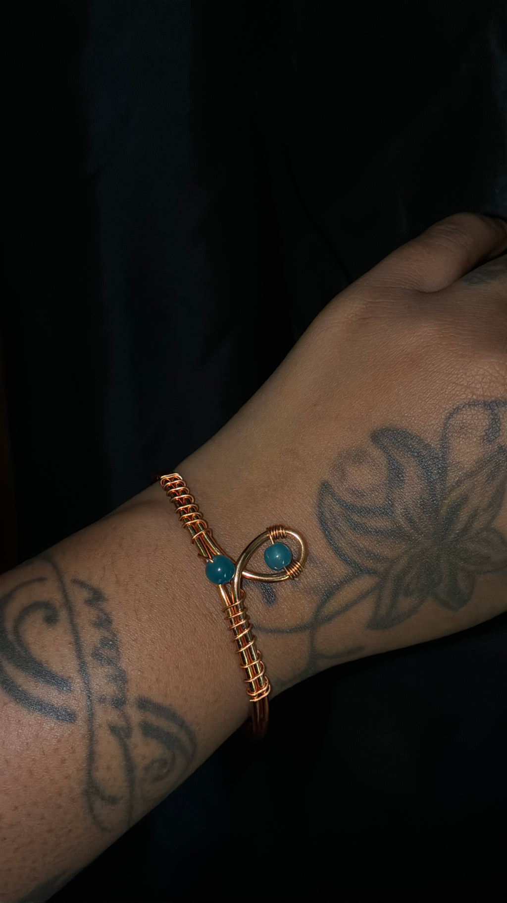 Teal goddess bracelet cuff