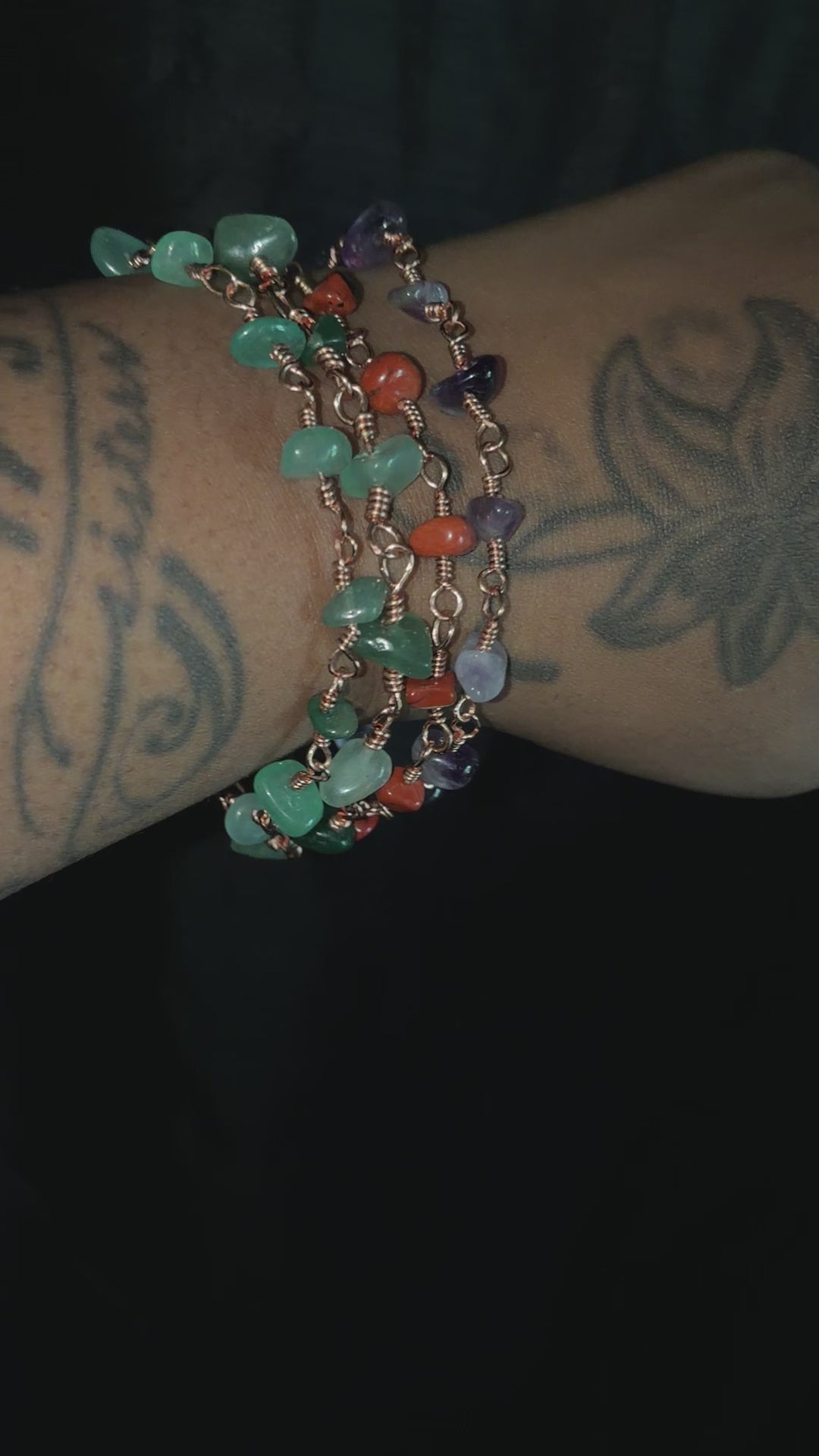 Copper crystal bracelets